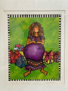 Suzy Toronto "She Who Is With Child" Matted Art Print With Matting 14x16